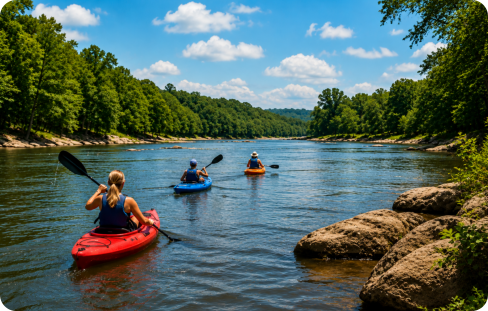 Kayakers on the Coosa River