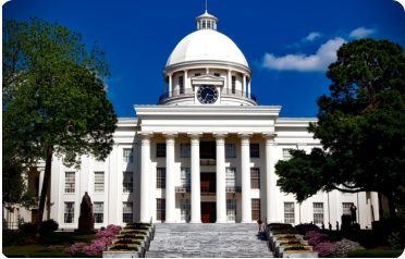 An outside view of the Alabama State Capitol in Montgomery