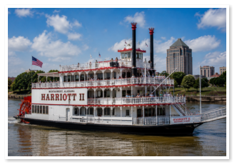 The Harriet II riverboat cruising on the Alabama River