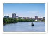 A picture of downtown Montgomery as seen from the Alabama River