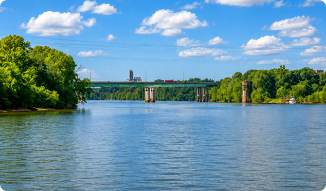 Scenic Alabama River waterfront near Roses RV River Resort