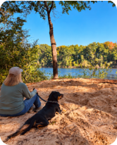 Relaxing by the river at Roses RV River Resort in Millbrook, Alabama