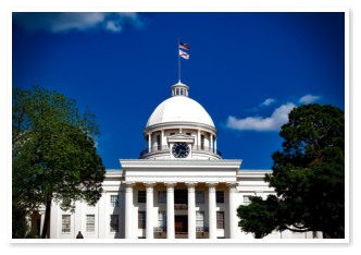 An outside view of the Alabama State Capitol in Montgomery