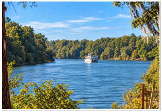 A view of the Harriett II on the Alabama River.